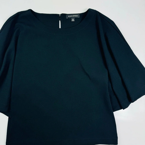 Banana Republic Black‎ Flutter Sleeve Top Size XS - Picture 3 of 8